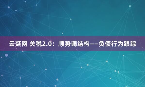 云燚网 关税2.0：顺势调结构——负债行为跟踪