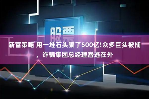 新富策略 用一堆石头骗了500亿!众多巨头被捕，诈骗集团总经理潜逃在外